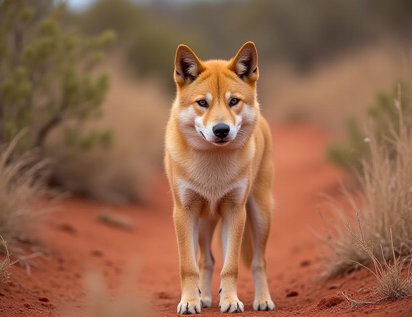 Dingo wild dog in Australian outback