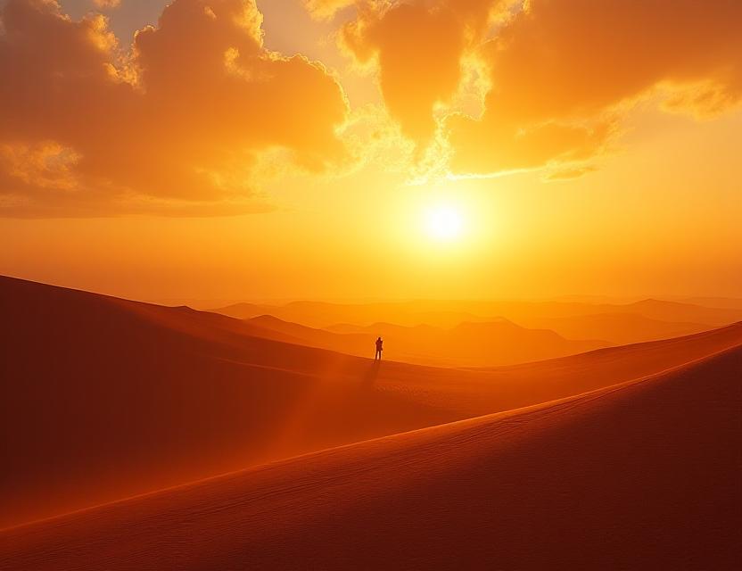 Golden hour desert landscape photography