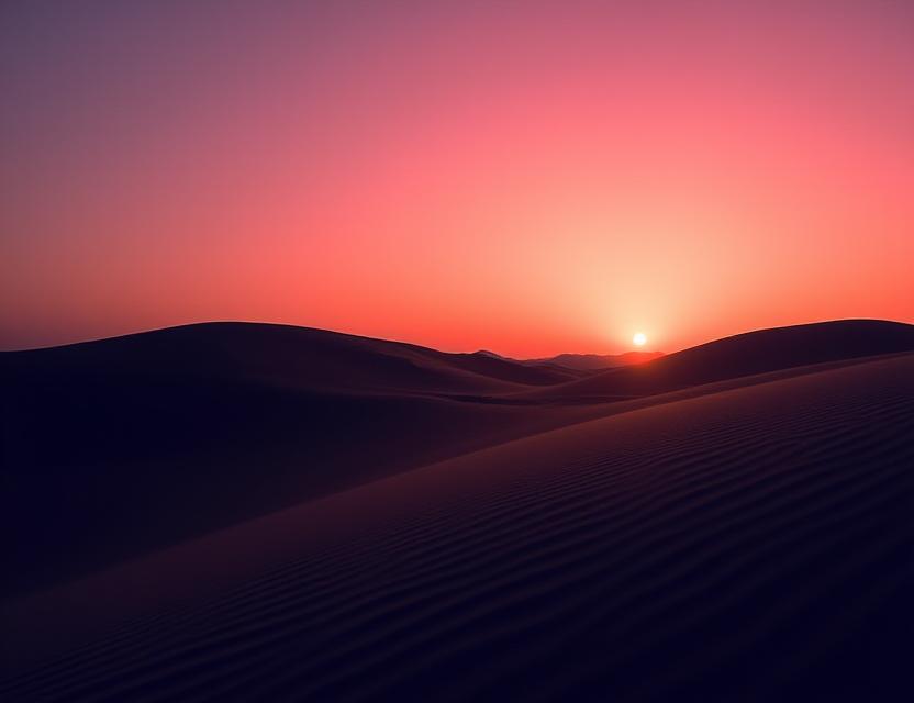 Sunrise silhouette photography at desert dunes